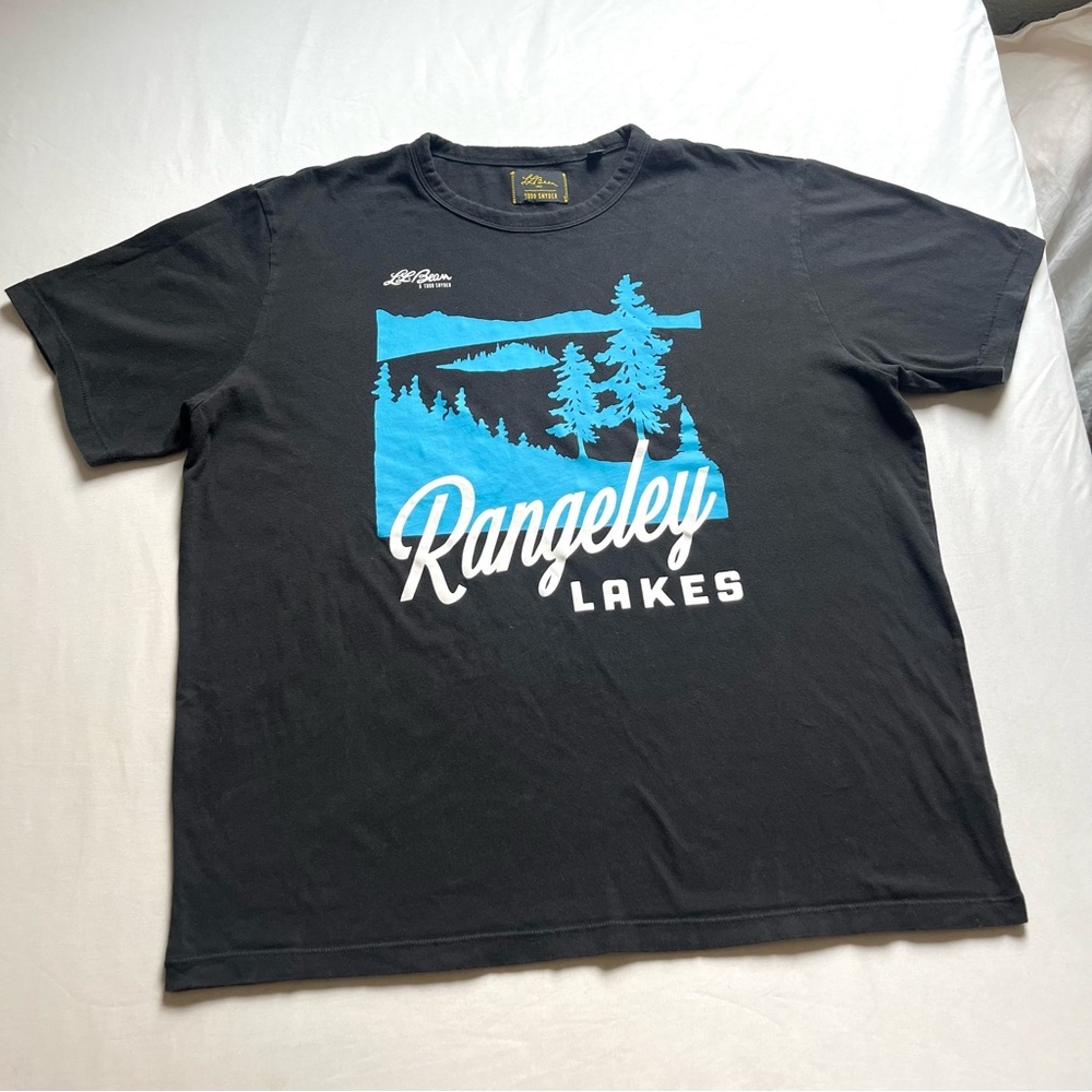 TODD SNYDER x LL BEAN black graphic crew neck short sleeve T-shirt